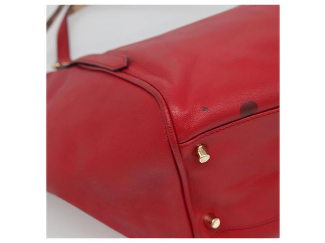 Sac fourre-tout en cuir rouge et or Auth 125684 de BURBERRY Doré - vue 9
