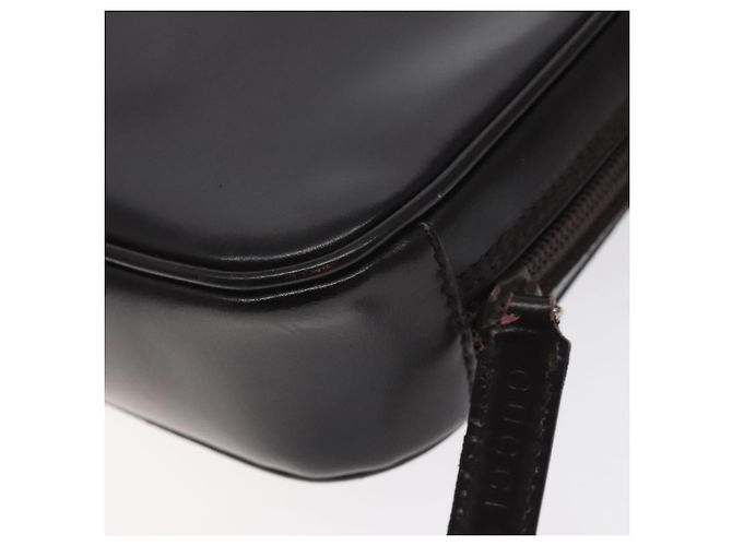 Borsa a mano GUCCI in pelle nera e argento 018 0040 Auth ep9261 Nero - vista 10
