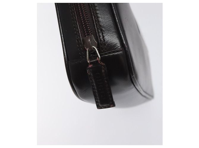 Borsa a mano GUCCI in pelle nera e argento 018 0040 Auth ep9261 Nero - vista 13