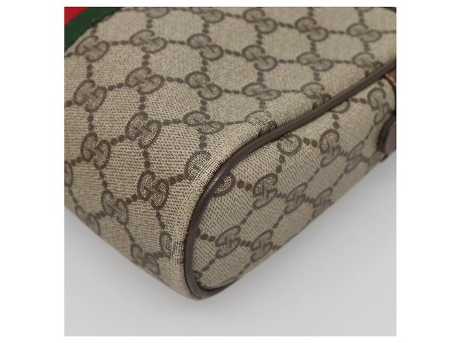 GUCCI GG Supreme Web Sherry Line Clutch Bag PVC Beige 32 014 3553 Auth hk2851 - vista 10