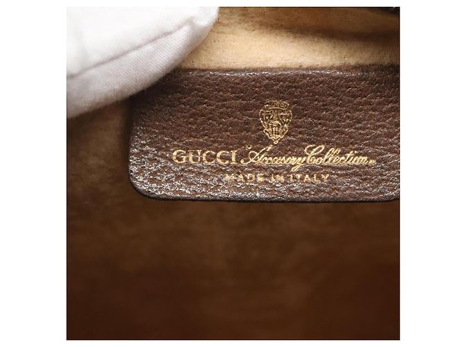 GUCCI GG Supreme Web Sherry Line Clutch Bag PVC Beige 32 014 3553 Auth hk2851 - vista 13