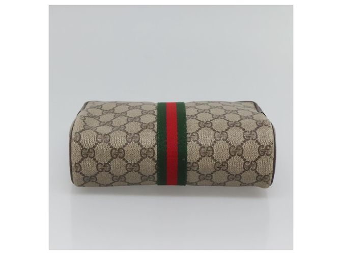GUCCI GG Supreme Web Sherry Line Clutch Bag PVC Beige 32 014 3553 Auth hk2851 - vista 7