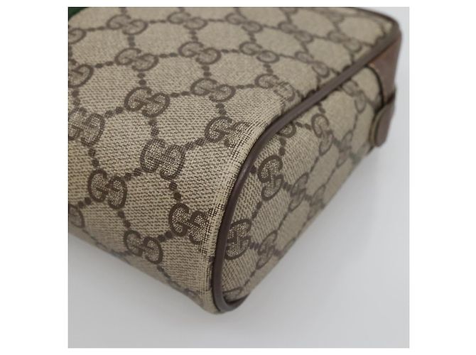 GUCCI GG Supreme Web Sherry Line Clutch Bag PVC Beige 32 014 3553 Auth hk2851 - vista 8