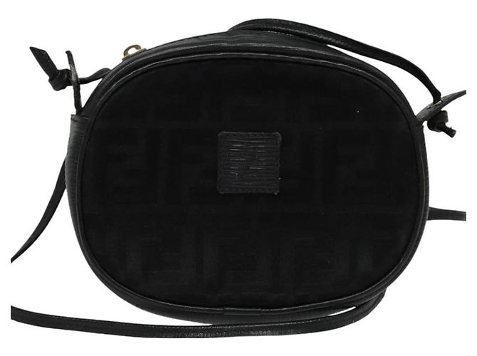 Borsa a spalla in tela Zucca FENDI nera e oro Auth mr1448 Nero D'oro - vista 13