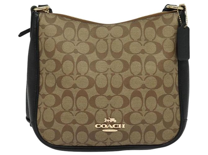 Borsa a spalla Coach Signature in PVC Beige Oro Auth bs26966 D'oro - vista 2