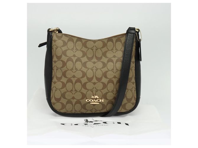 Borsa a spalla Coach Signature in PVC Beige Oro Auth bs26966 D'oro - vista 23
