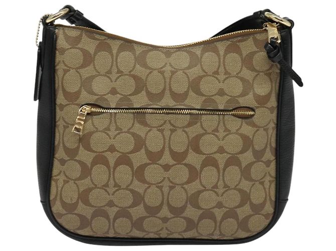 Borsa a spalla Coach Signature in PVC Beige Oro Auth bs26966 D'oro - vista 3