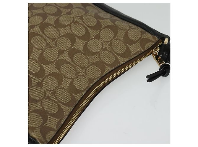 Borsa a spalla Coach Signature in PVC Beige Oro Auth bs26966 D'oro - vista 6