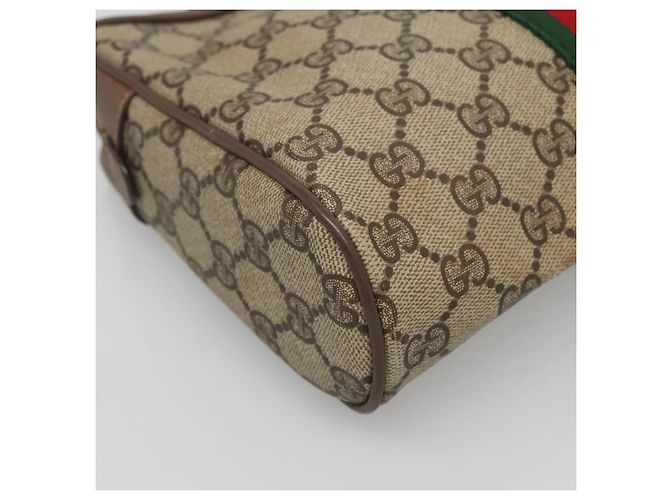 GUCCI GG Supreme Web Sherry Line Clutch Bag PVC Beige 89 01 012 Auth BA3229 - vista 11