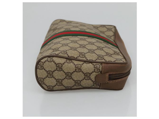 GUCCI GG Supreme Web Sherry Line Clutch Bag PVC Beige 89 01 012 Auth BA3229 - vista 5