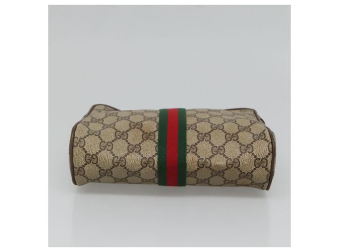 GUCCI GG Supreme Web Sherry Line Clutch Bag PVC Beige 89 01 012 Auth BA3229 - vista 7