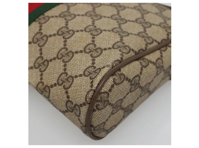 GUCCI GG Supreme Web Sherry Line Clutch Bag PVC Beige 89 01 012 Auth BA3229 - vista 8