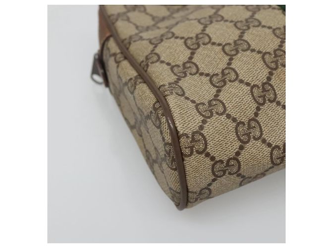 GUCCI GG Supreme Web Sherry Line Clutch Bag PVC Beige 89 01 012 Auth BA3229 - vista 9