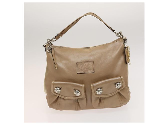 Borsa a Spalla Coach in Pelle Tela 5 Set Nero Beige Marrone Auth bs26440 - vista 24