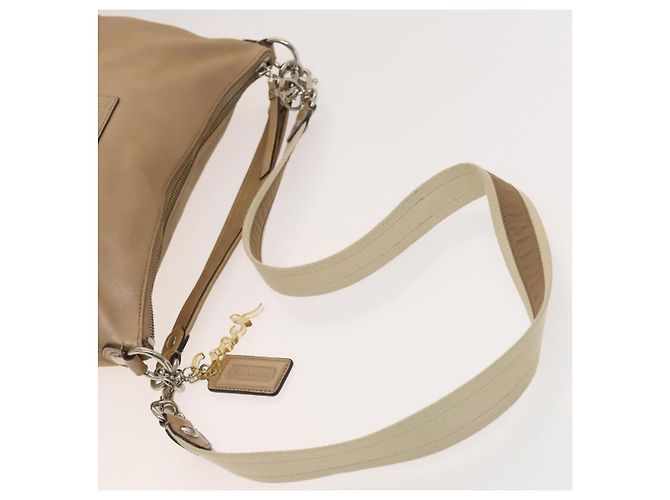Borsa a Spalla Coach in Pelle Tela 5 Set Nero Beige Marrone Auth bs26440 - vista 26