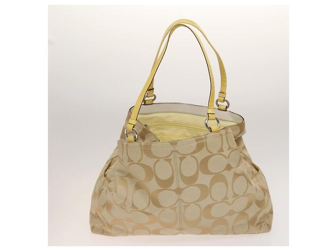 Borsa a Spalla Coach in Pelle Tela 5 Set Nero Beige Marrone Auth bs26440 - vista 3