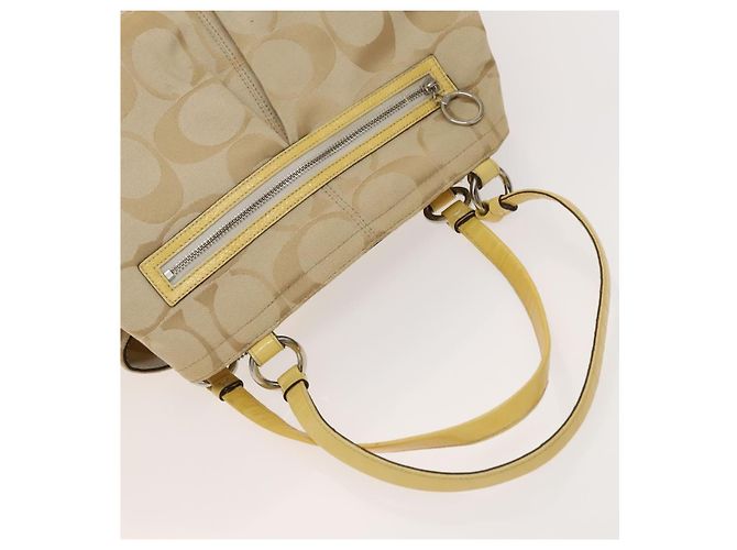 Borsa a Spalla Coach in Pelle Tela 5 Set Nero Beige Marrone Auth bs26440 - vista 4