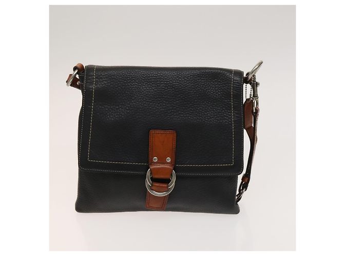 Borsa a Spalla Coach in Pelle Tela 5 Set Nero Beige Marrone Auth bs26440 - vista 7