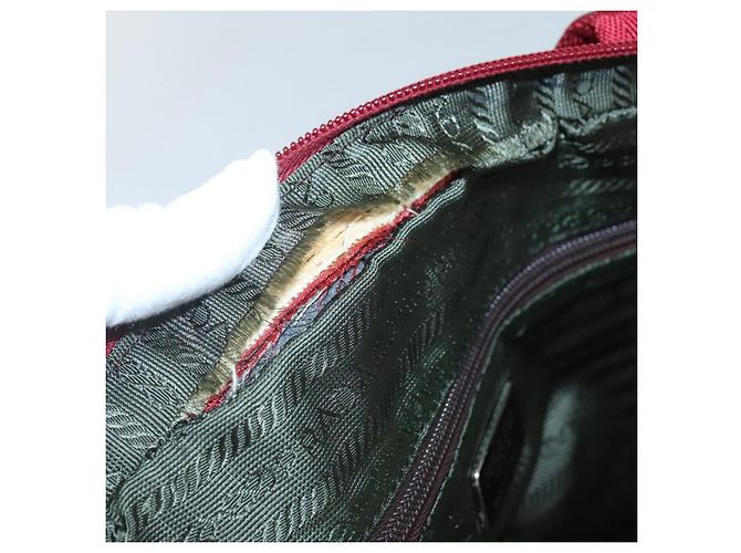 PRADA Borsa a mano in nylon rosso Auth BA3040 - vista 11