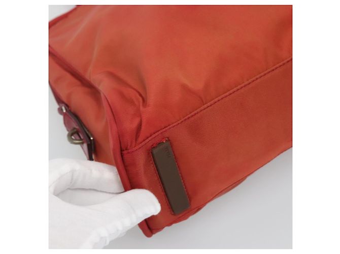 PRADA Borsa a mano in nylon rosso Auth BA3040 - vista 15