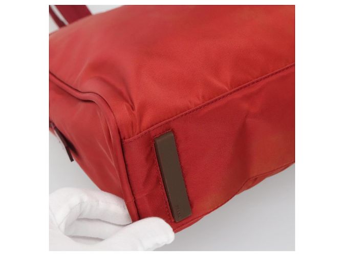 PRADA Borsa a mano in nylon rosso Auth BA3040 - vista 17