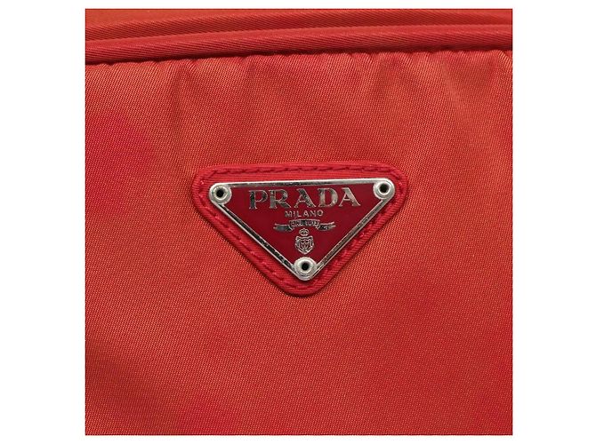 PRADA Borsa a mano in nylon rosso Auth BA3040 - vista 18