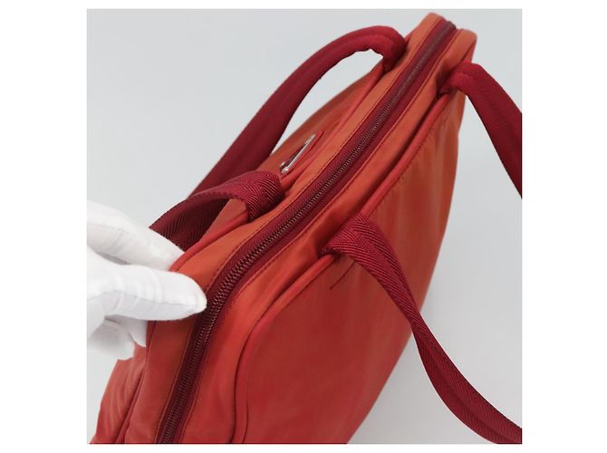 PRADA Borsa a mano in nylon rosso Auth BA3040 - vista 6