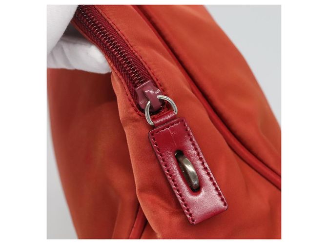 PRADA Borsa a mano in nylon rosso Auth BA3040 - vista 9
