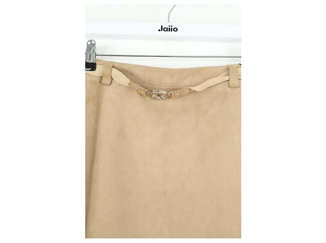 Louis Vuitton Mini falda de ante camel Camello - vista 2