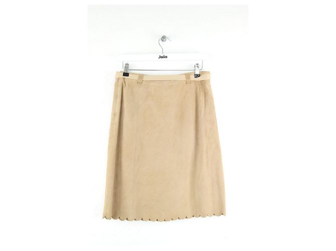 Louis Vuitton Mini falda de ante camel Camello - vista 3