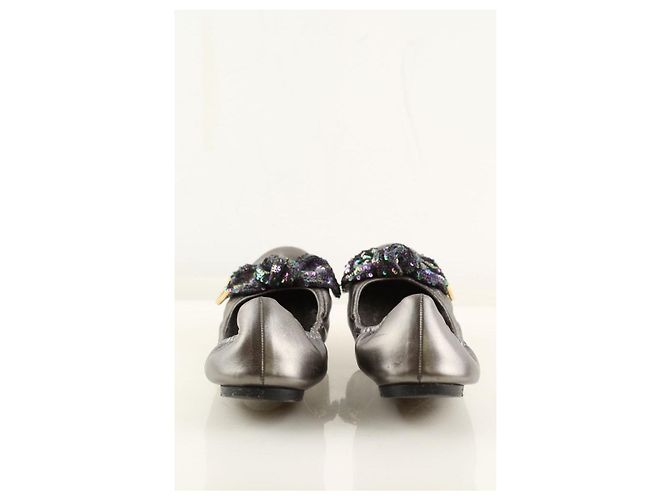Louis Vuitton Bailarinas de cuero gris - vista 2