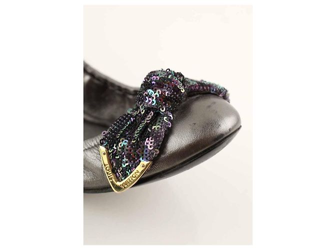 Louis Vuitton Bailarinas de cuero gris - vista 4