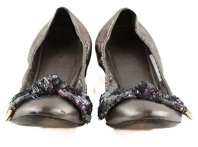 Louis Vuitton Bailarinas de cuero gris - vista 5