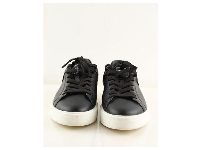 Balmain Schwarze Leder-Sneaker - Ansicht 5