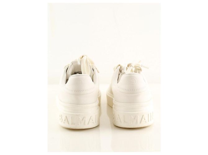 Balmain Weiße Leder-Sneaker - Ansicht 2
