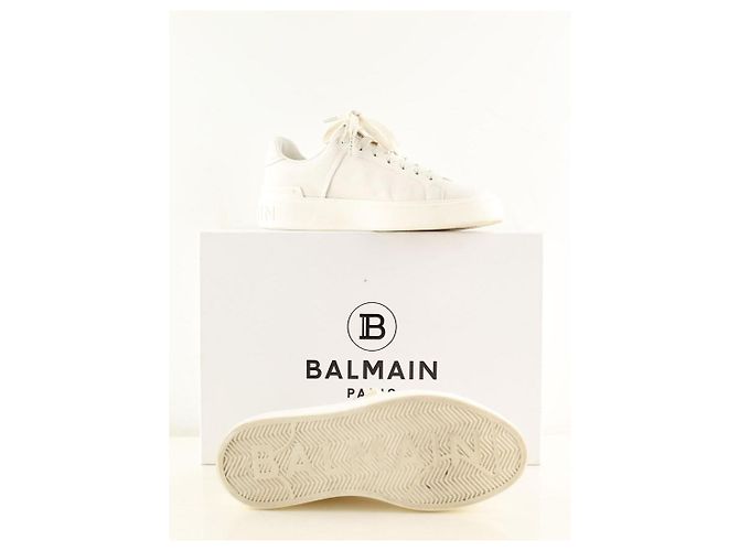 Balmain Weiße Leder-Sneaker - Ansicht 6