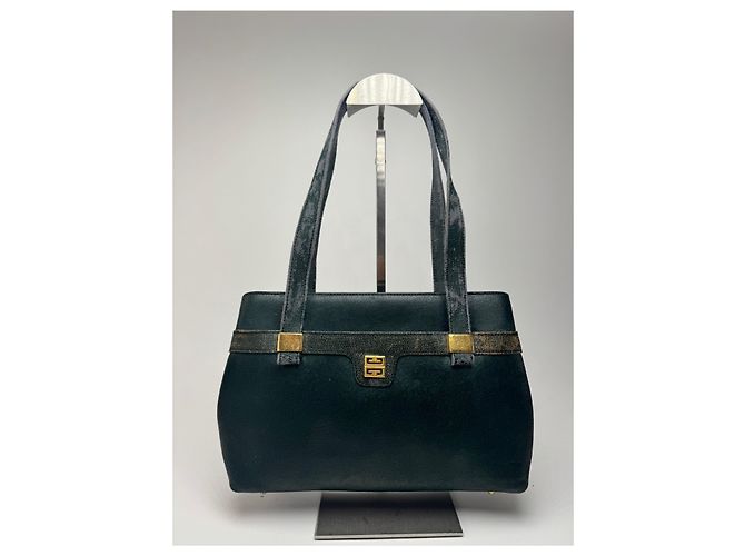 Vintage Givenchy Leder 4G Tasche grün - Ansicht 14
