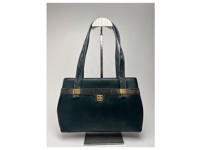 Vintage Givenchy Leder 4G Tasche grün - Ansicht 8