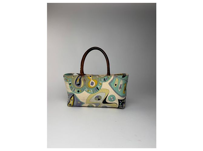 Vintage Emilio Pucci Canvas-Handtasche mehrfarbig Mehrfarben - Ansicht 11