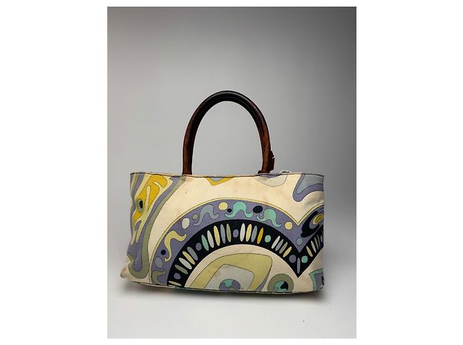 Vintage Emilio Pucci Canvas-Handtasche mehrfarbig Mehrfarben - Ansicht 14