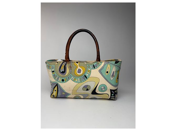 Vintage Emilio Pucci Canvas-Handtasche mehrfarbig Mehrfarben - Ansicht 3