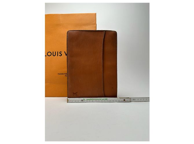 Vintage Louis Vuitton EPI Leather clutch brown Orange - view 12
