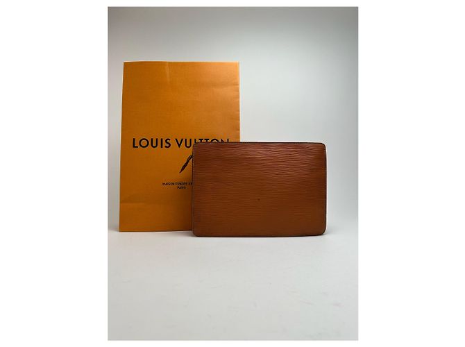 Vintage Louis Vuitton EPI Leather clutch brown Orange - view 2