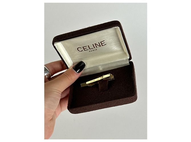 Céline Vintage Celine Geldkrawattenklammer Silber Gold - Ansicht 2