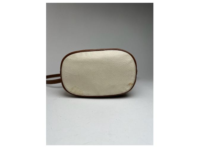 Vintage Courreges Leder Eimer Tasche weiß braun - Ansicht 5