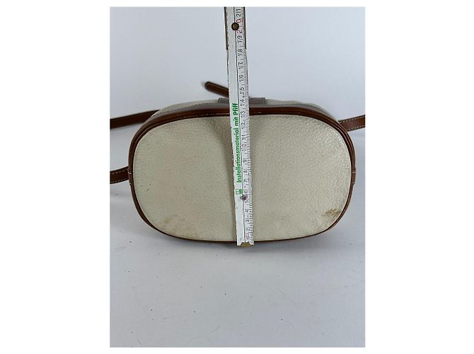 Vintage Courreges Leder Eimer Tasche weiß braun - Ansicht 6