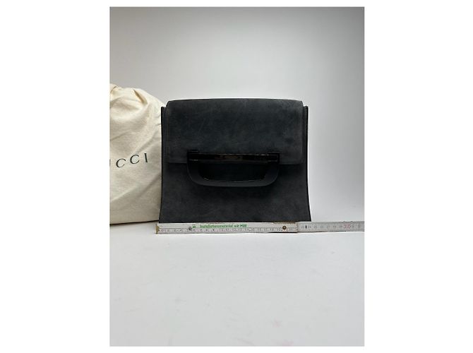 Vintage Gucci Wildledertasche grau - Ansicht 13