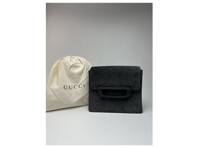 Vintage Gucci Wildledertasche grau - Ansicht 2