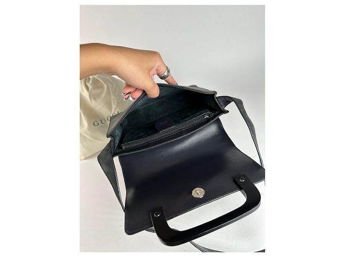 Vintage Gucci Wildledertasche grau - Ansicht 6