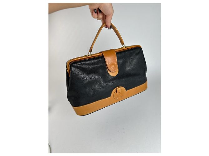 Vintage Courreges Leder Tasche braun schwarz - Ansicht 5